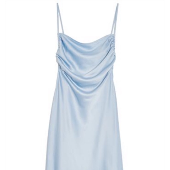 light blue slip dress